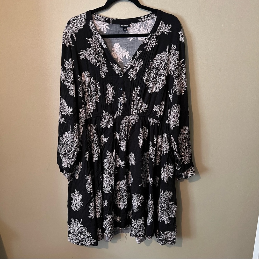 Torrid Floral Button Challis Shirt Dress
